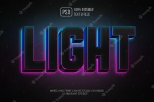Light text style effect