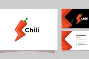 Lightning chili logo with business card