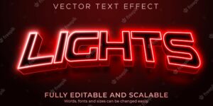 Lights sport editable text effect, rgb and neon text style