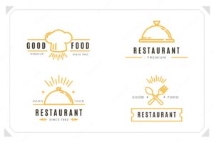 Linear flat catering logo collection