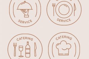 Linear flat catering logos