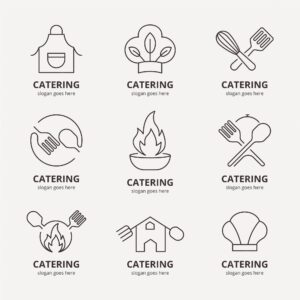 Linear flat catering logos