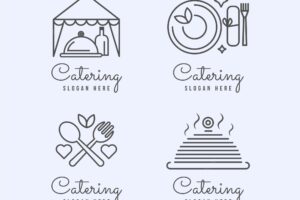 Linear flat catering logos