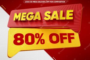 Logo 3d mega sale 80 off for promotion