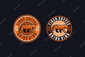 Logo coffee tiger vector illustration template with simple elegant design good for any industry