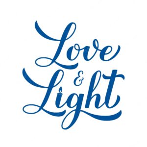 Love and light calligraphy hand lettering hanukkah quote typography poster vector template for greeting card banner invitation flyer etc