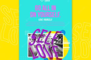 Love yourself poster template