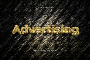 Luxury advertising gold text effect logo mockup