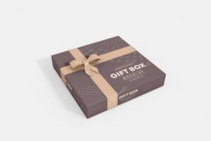 Luxury gift box branding mockup