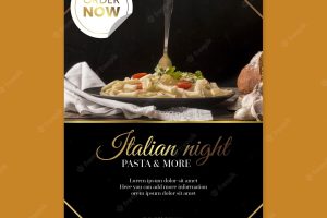 Luxury italian food poster template