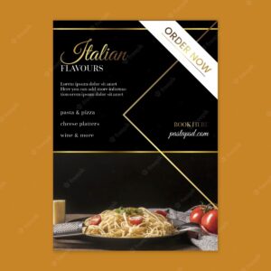 Luxury italian food vertical flyer template