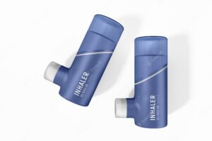Medical inhaler branding mockup