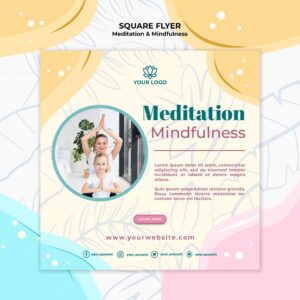 Meditation and mindfulness flyer design