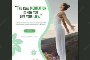 Meditation and mindfulness flyer design