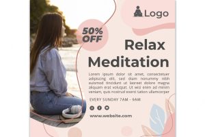 Meditation and mindfulness flyer square