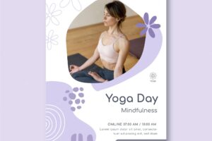 Meditation and mindfulness flyer template