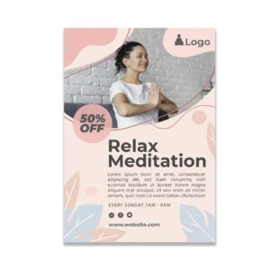 Meditation and mindfulness flyer vertical