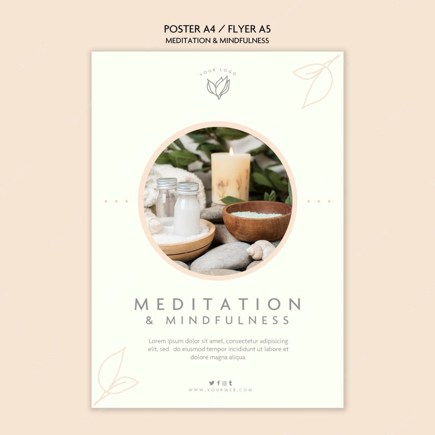 Meditation and mindfulness poster theme
