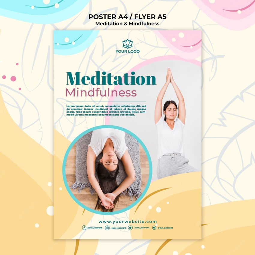 Meditation and mindfulness poster theme