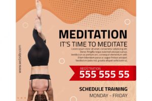 Meditation and mindfulness square flyer