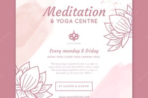 Meditation and mindfulness squared flyer template