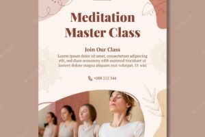 Meditation and mindfulness vertical flyer