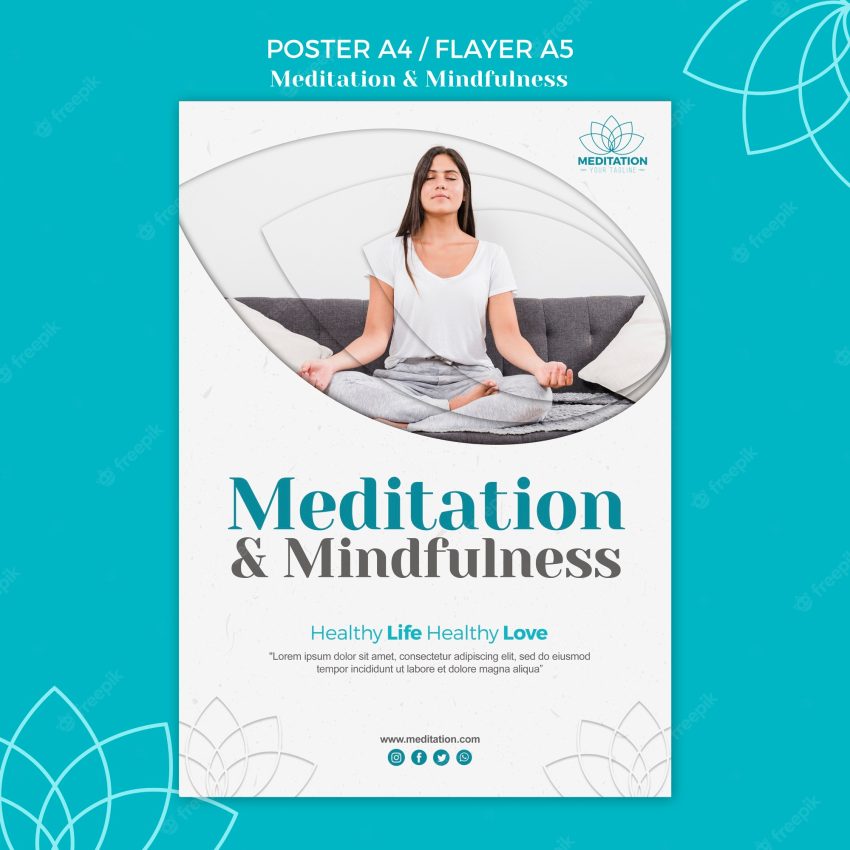 Meditation poster template