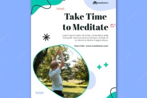 Meditation time flyer template
