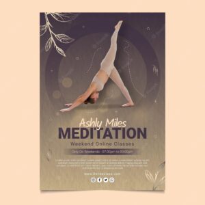 Meditation vertical flyer template