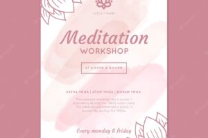 Meditation workshop poster template