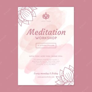 Meditation workshop poster template