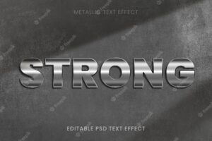 Metallic editable psd text effect