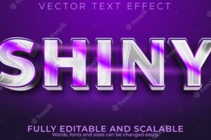 Metallic shiny text effect, editable luxury and elegant text style