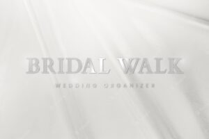 Metallic silver logo template psd for wedding organizer