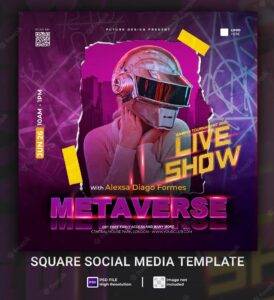 Metaverse live show social media template