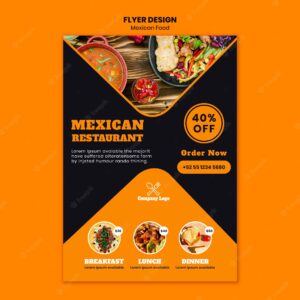 Mexican food flyer template