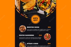 Mexican food menu template