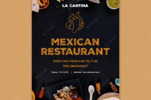Mexican restaurant flyer template
