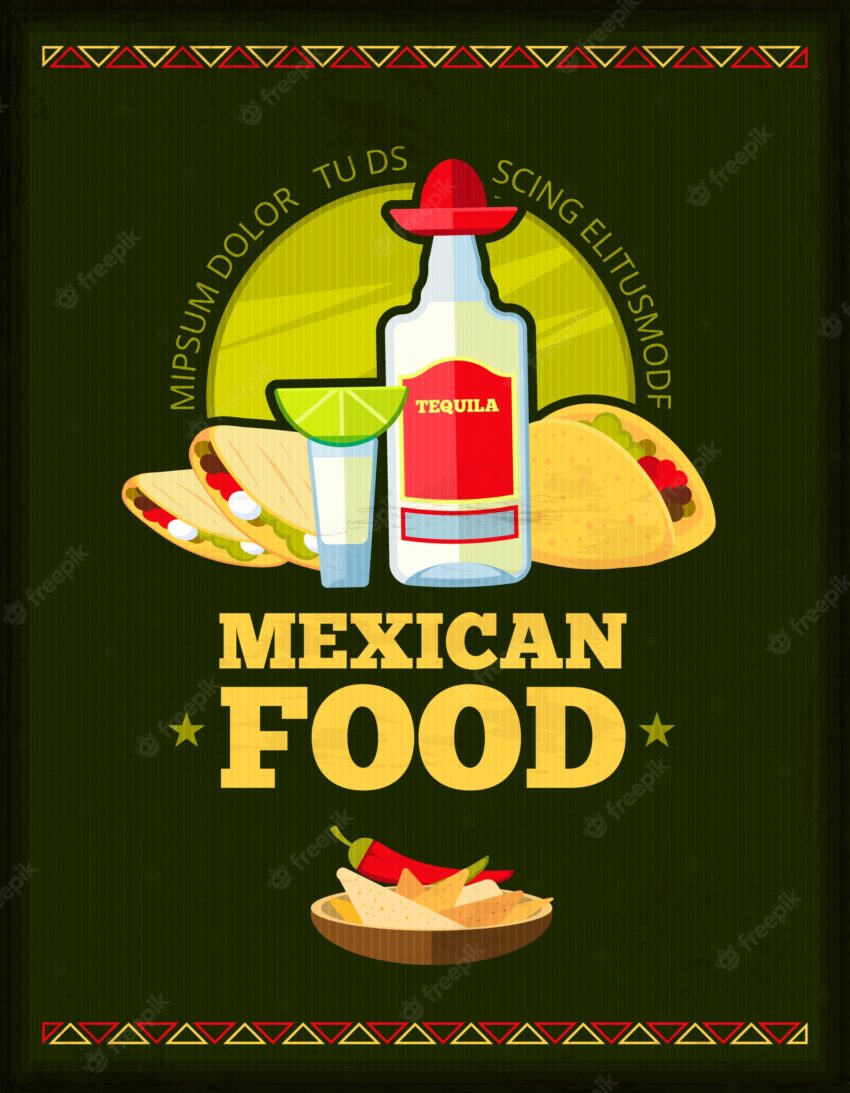 Mexican restaurant vector menu design