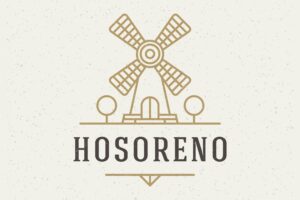 Mill design element in vintage style for logotype