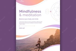 Mindfulness concept flyer template