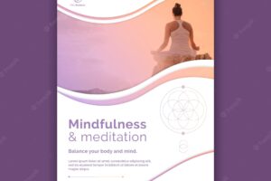 Mindfulness concept poster template