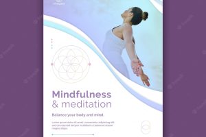 Mindfulness concept poster template