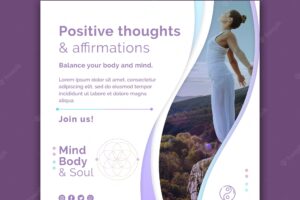 Mindfulness concept square flyer template