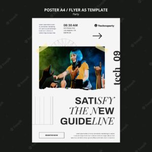 Minimal party celebration poster template