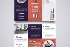 Minimal trifold brochure template with picture