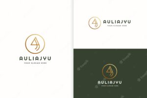 Minimalist letter a luxury logo with circle shape design template