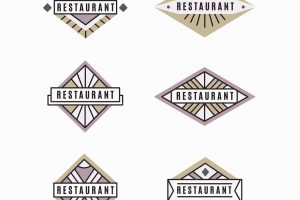 Minimalist retro restaurant logo collection