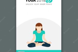 Minimalistic yoga course publicity flyer