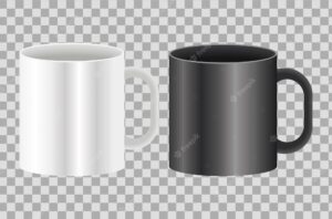 Mockup brand monochrome mugs